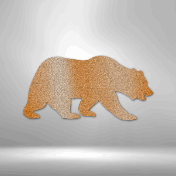 Grizzly Bear Steel Sign Laser Cut Powder Coated Home & Office Metal Wall Decor M